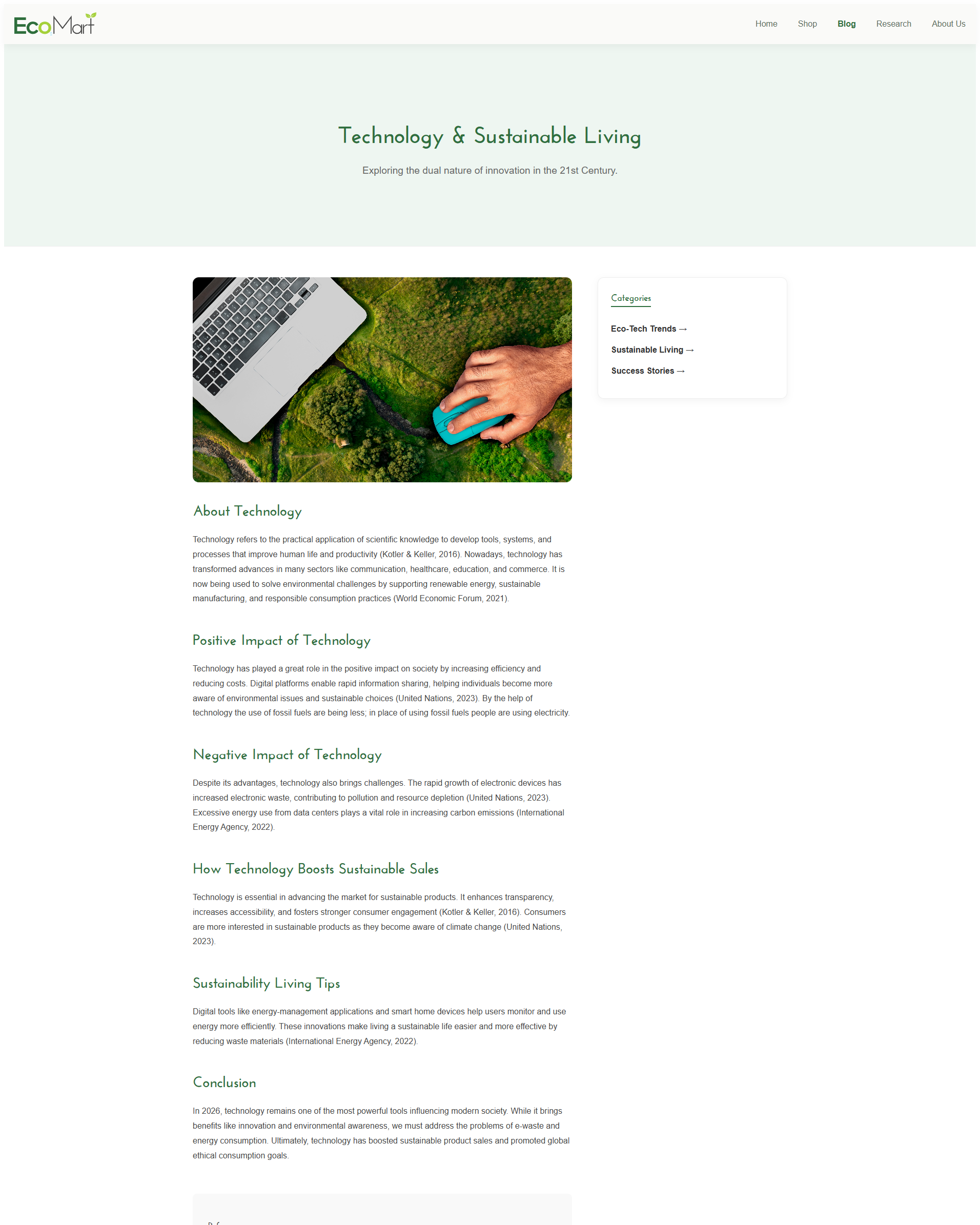 Our Product Page